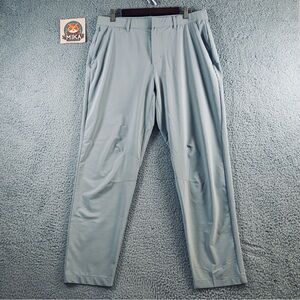 Fabletics Performance Pants Men's Mid Rise Flat Front Zip Fly Snap Gray Size L